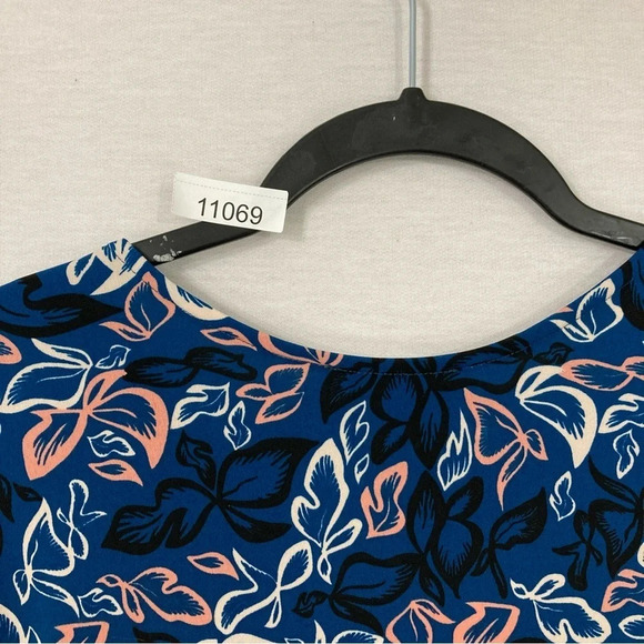 New Leota Blue Black Floral Stretch Wrap Belted Dress size 22 /3L - Picture 9 of 9